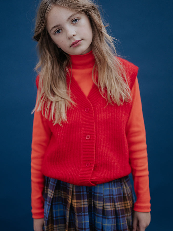 Knit Vest Red