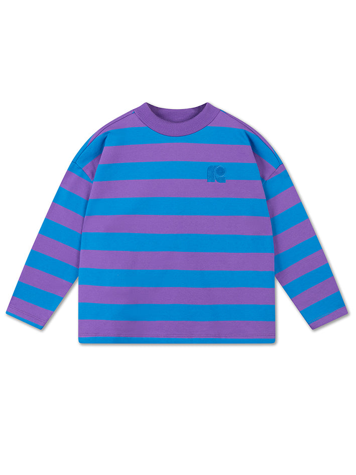 Oversized Boxy Sweater Cool Pool Violet Stripe