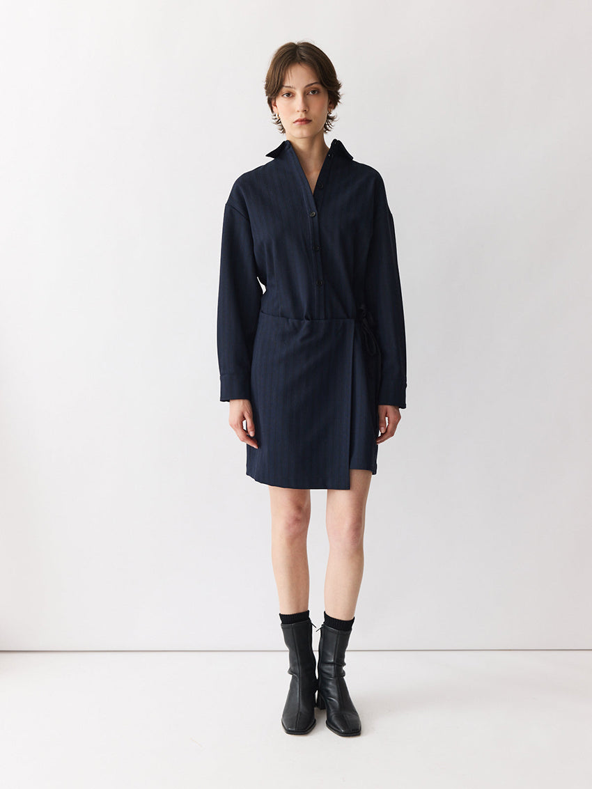 Ramona Dress Navy Stripe