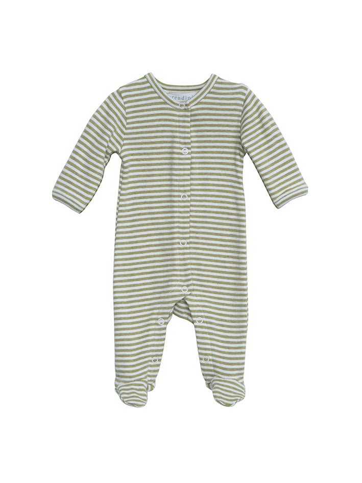 Newborn Rib Suit Grass/Offwhite