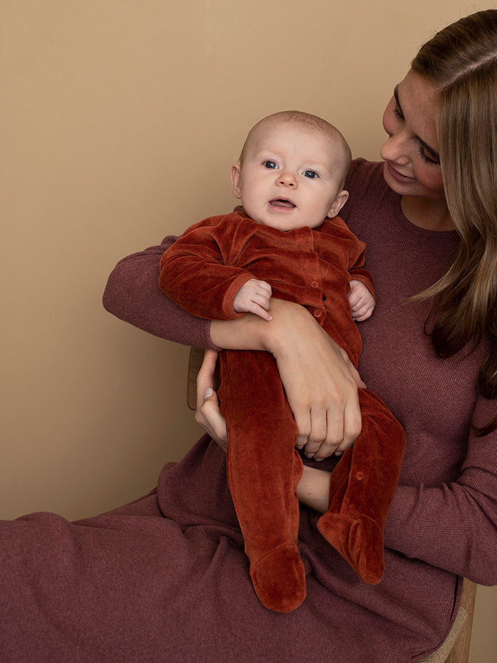 Newborn Velour Suit Rust