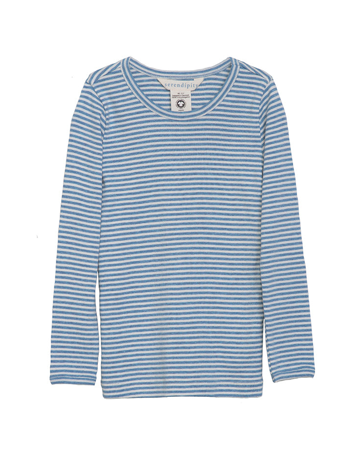Slim Tee Stripe Azur/Ecru