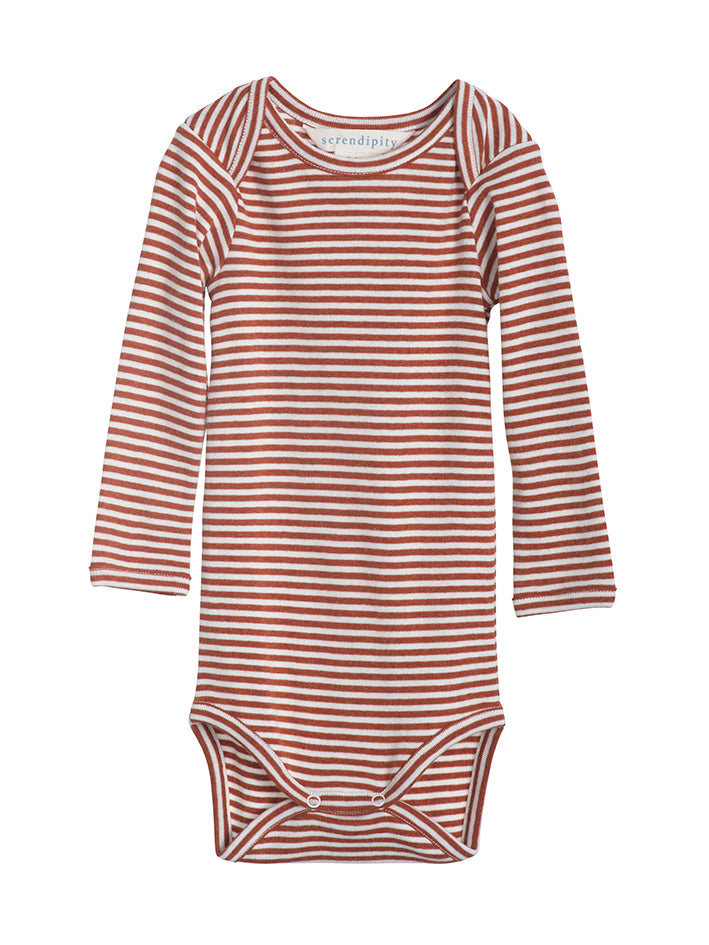 Striped Rib Body Rust/Offwhite