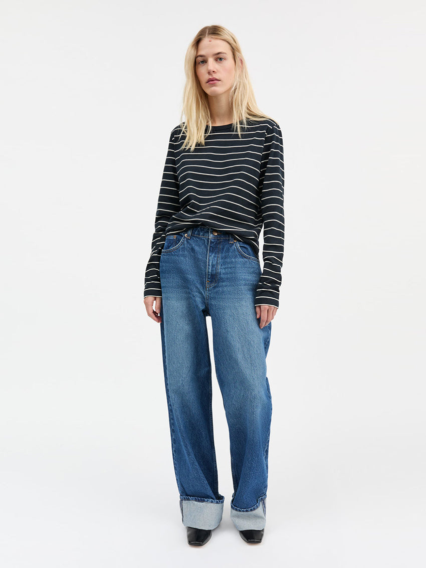 Loui Oversized Blouse Navy White Stripes