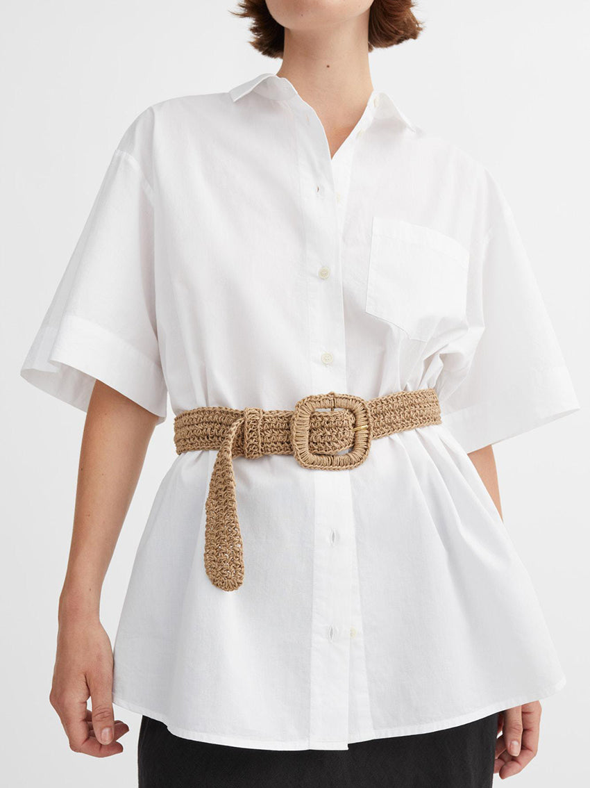 Carla Straw Belt Natural