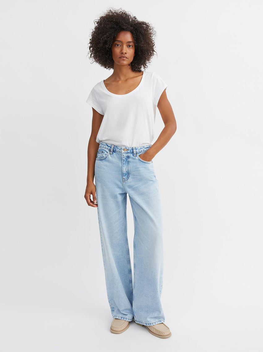 Willow Wide Jeans Worn Light Blue