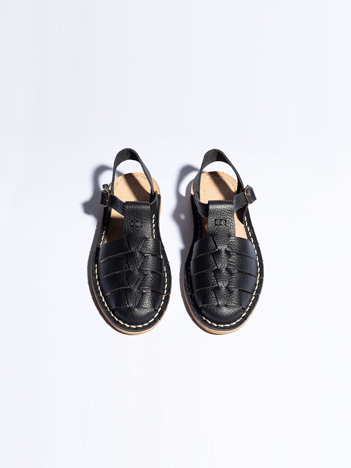 Artisanal Sandals Black Grain