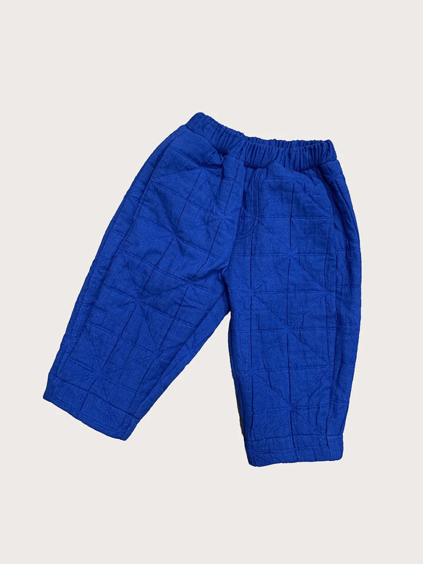 Manu Cotton Quilted Trousers Blue