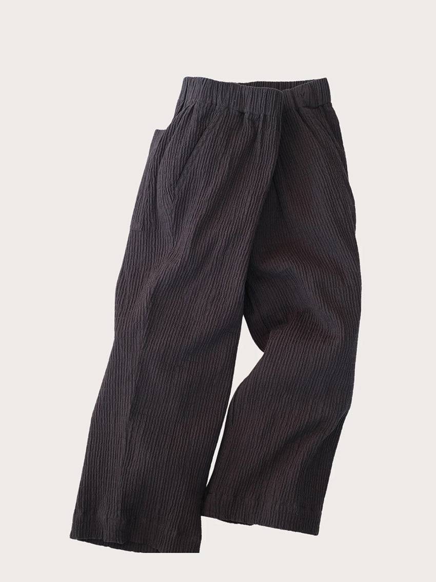 Ever Textured Wide Leg Trousers Black