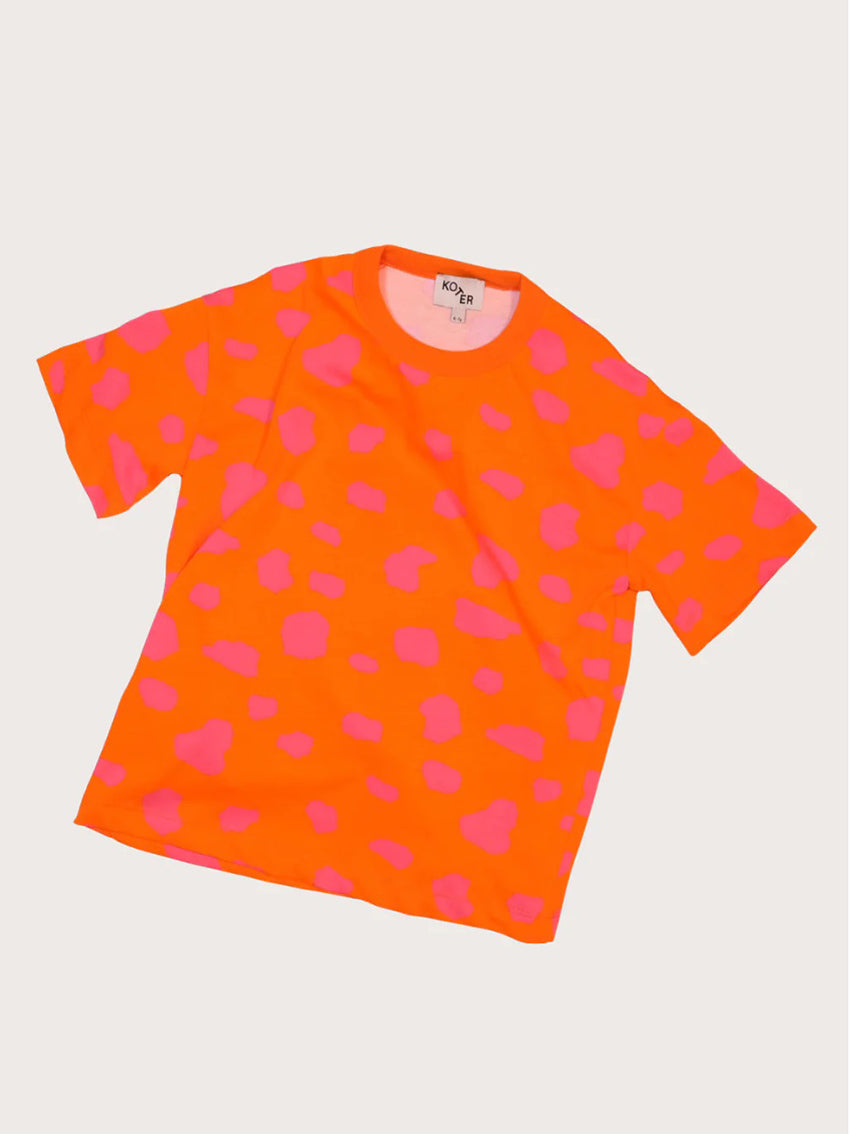 Yuki Straight Printed Relaxed Tee Pink Dot