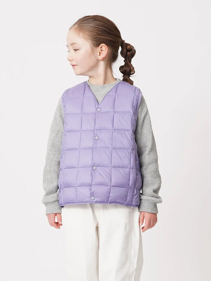 Kids V-Neck Button Down Vest Lavender