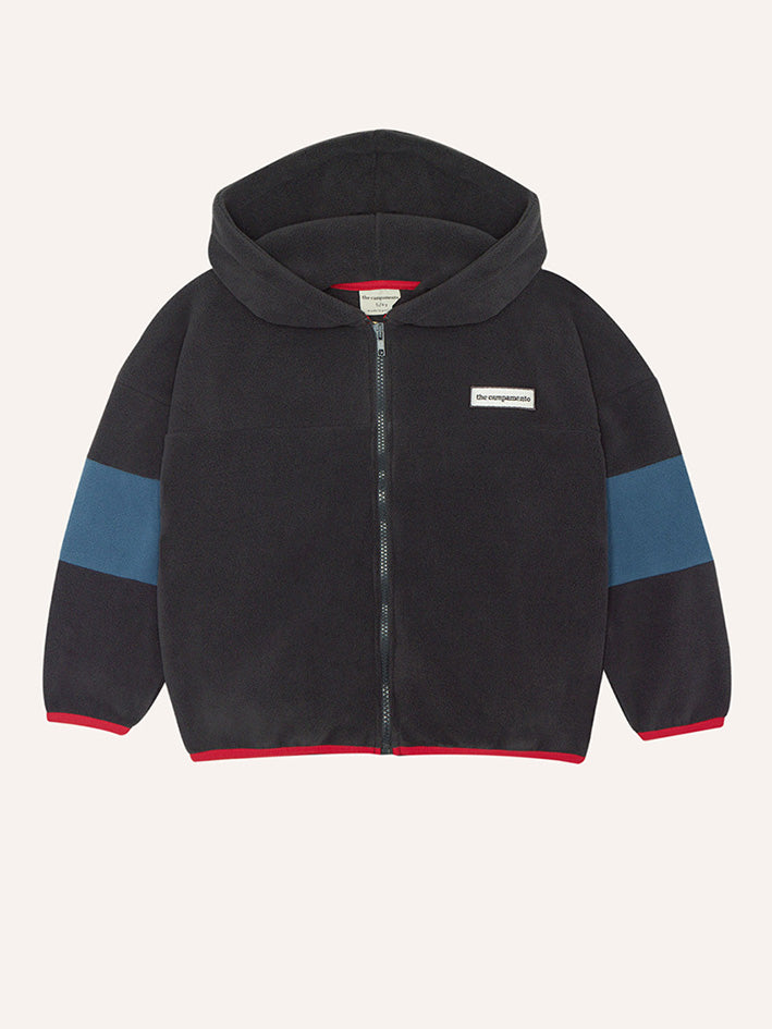 Color Block Polar Zipped Sweatshirt Grey