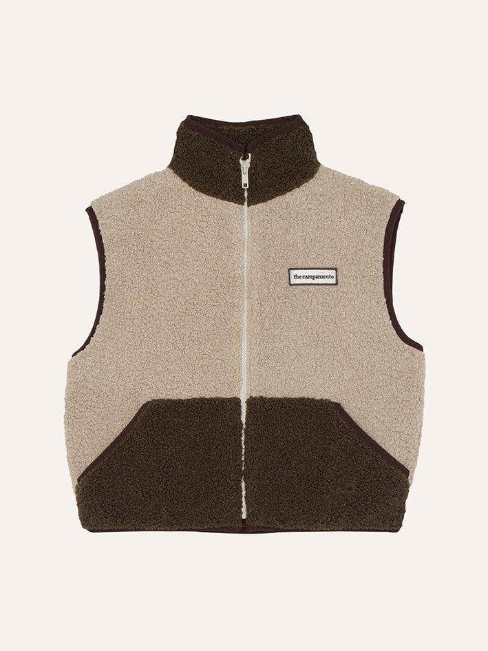 Green and Ecru Teddy Vest