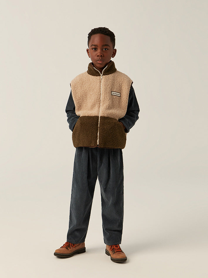 Green and Ecru Teddy Vest