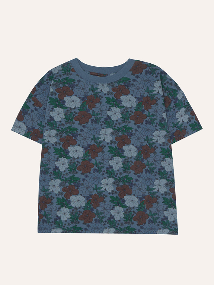 Multicolor Flower T-Shirt Blue