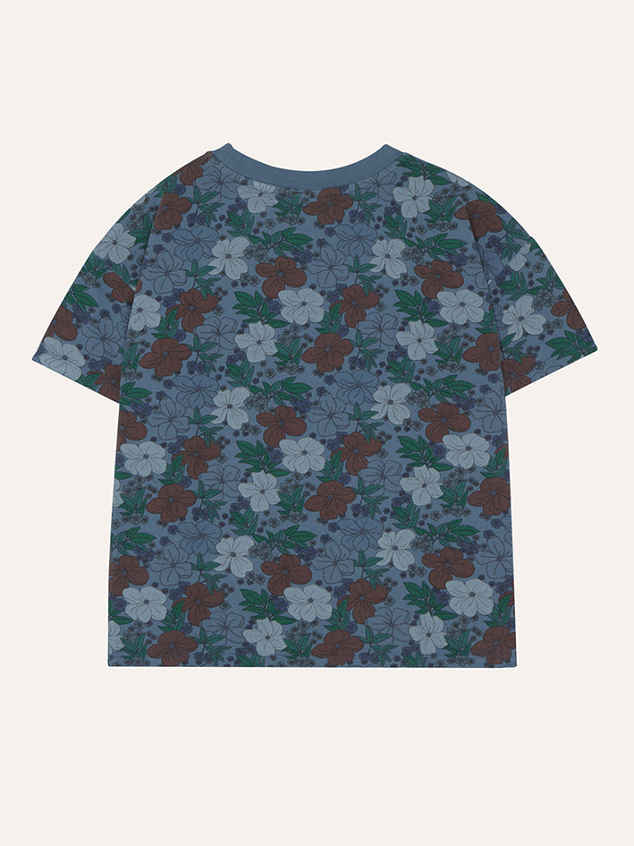 Multicolor Flower T-Shirt Blue