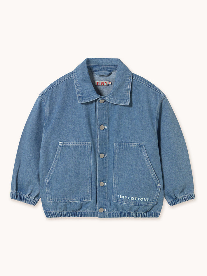 Graphic Denim Jacket Light Blue Denim