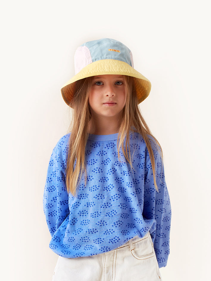 Color Block Bucket Hat Cadet Blue/Pastel Lilac