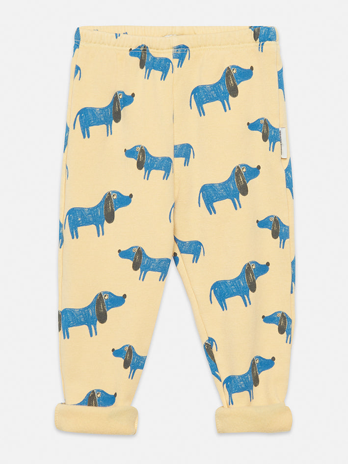 Blue Dog Allover Baby Leggings Yellow