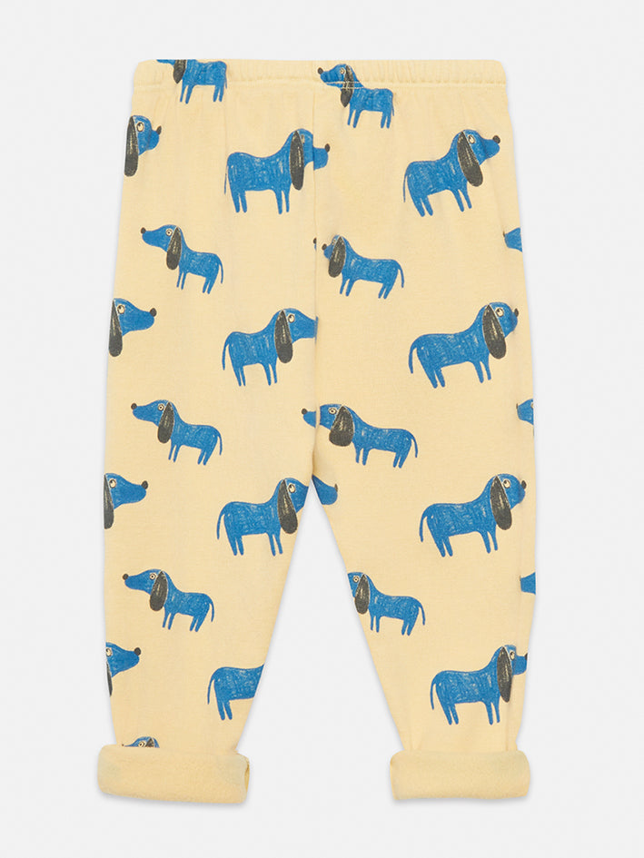 Blue Dog Allover Baby Leggings Yellow