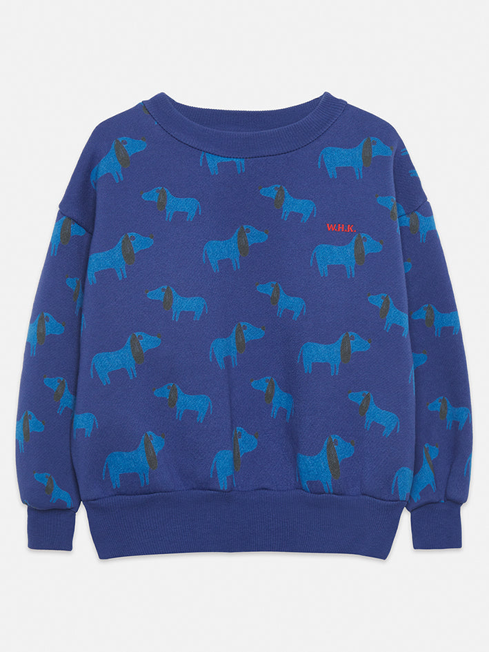 Blue Dog Allover Sweatshirt Blue