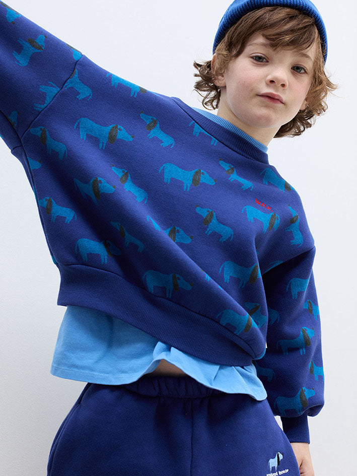 Blue Dog Allover Sweatshirt Blue