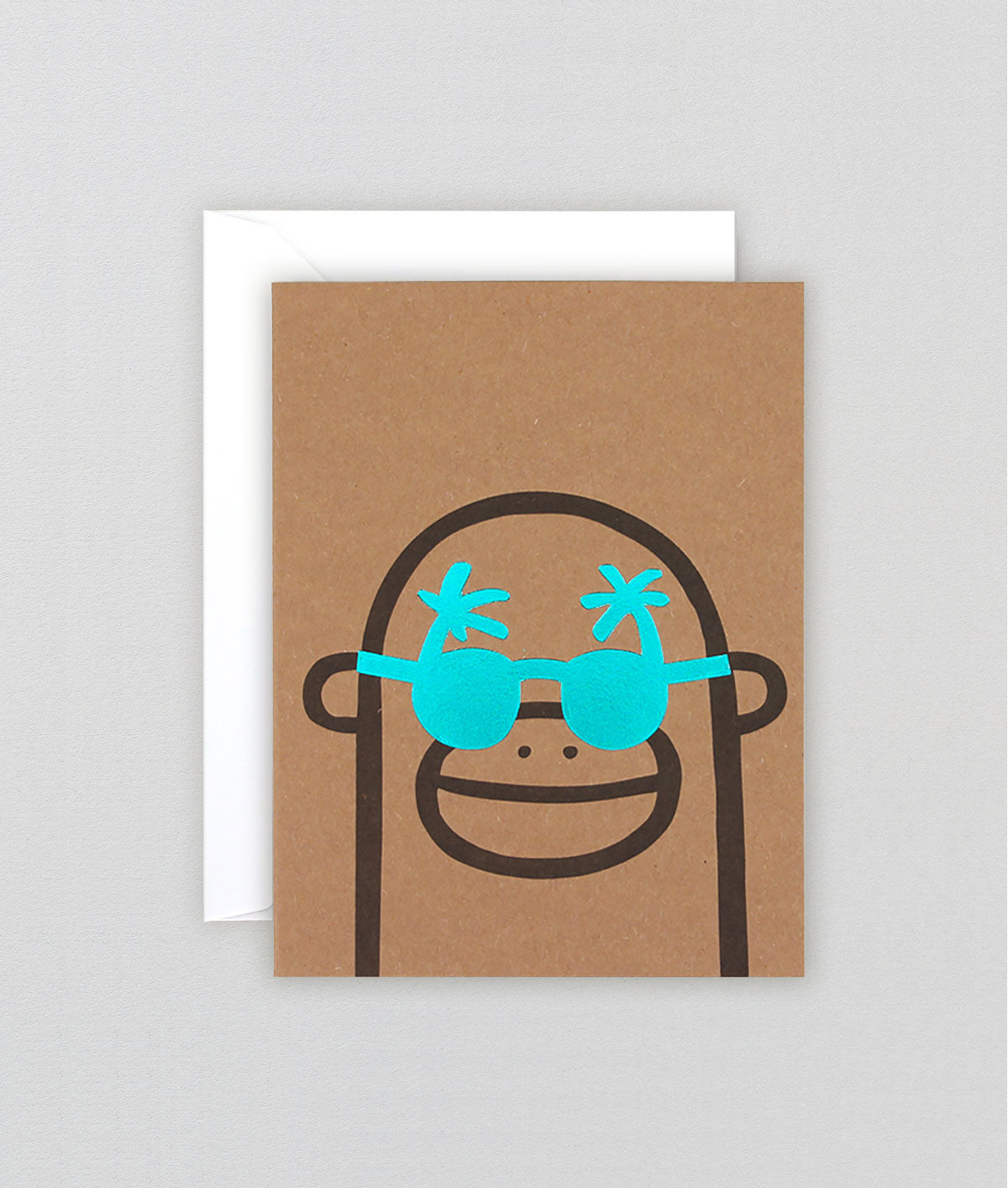 Monkey Mini Letterpress Card