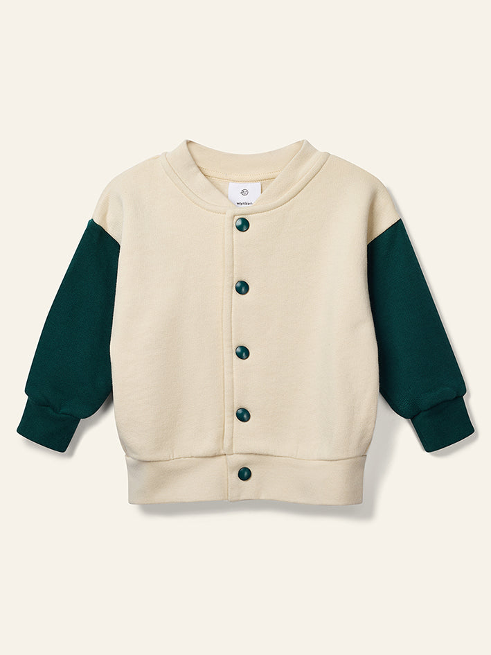 Mini Bomber Cream Forest Green