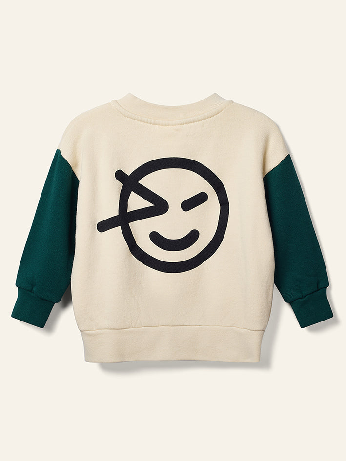 Mini Bomber Cream Forest Green