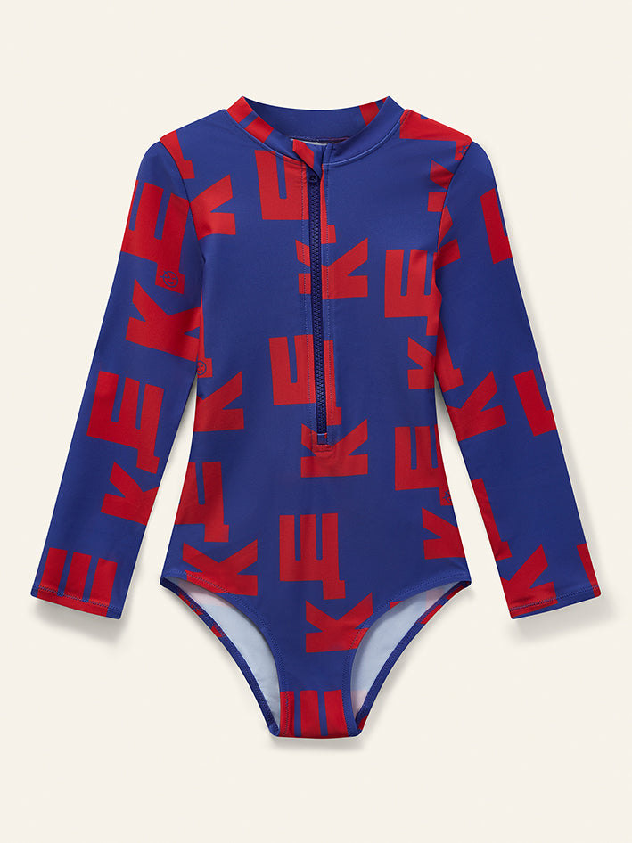 Cloud LS Swimsuit Klein Blue/Red