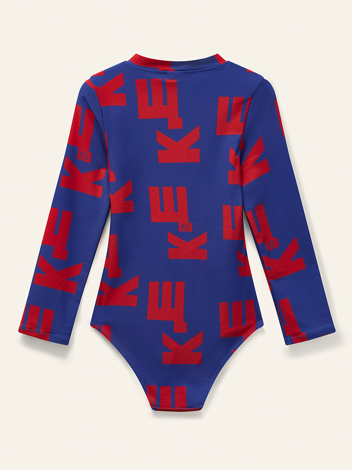 Cloud LS Swimsuit Klein Blue/Red