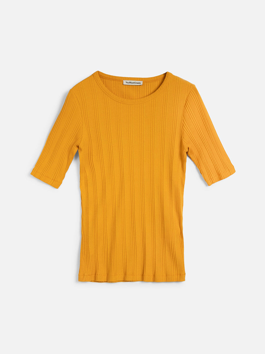 Charlotte Rib Top Yellow