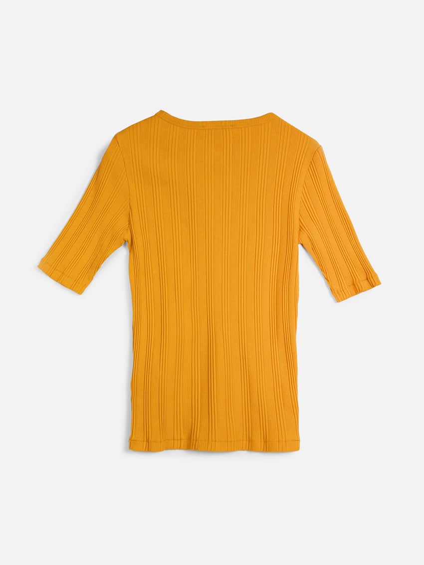 Charlotte Rib Top Yellow