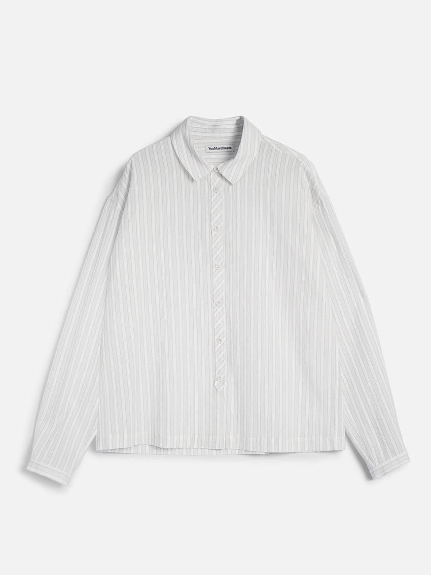 Marianne Shirt Pinstripe Cotton Natural Stripe