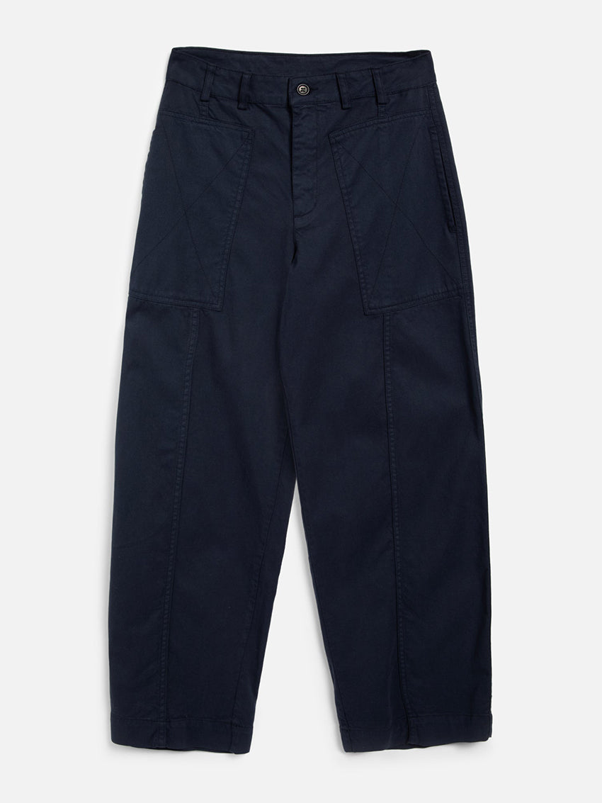 Peggy Trouser Garment Dye Fancy Weave Navy