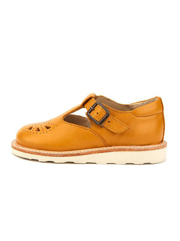 Rosie Leather T-Bar Shoe With Eva Sole Mustard