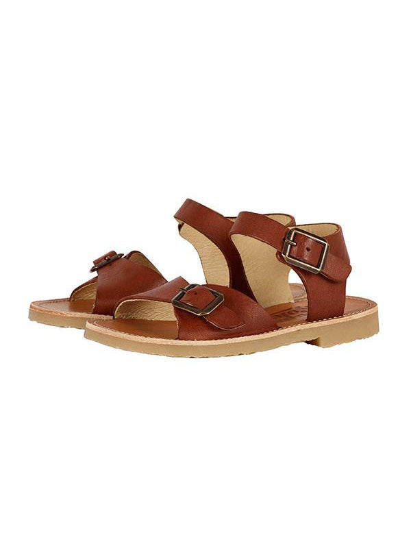 Sonny Leather Chestnut Brown Retro Sandals