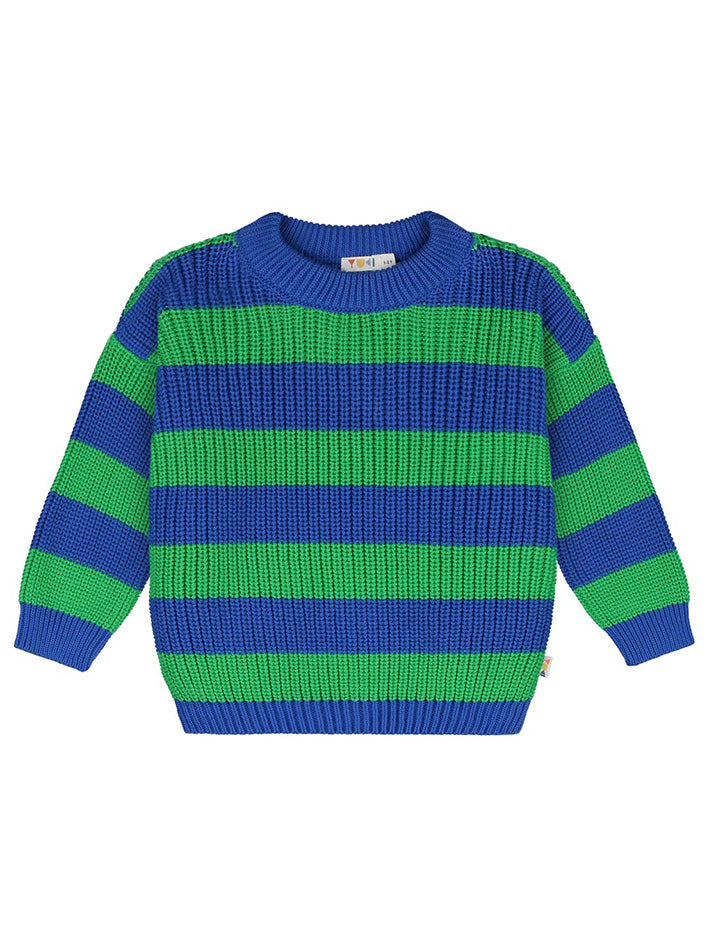 Stripes Knitted Sweater Peacock