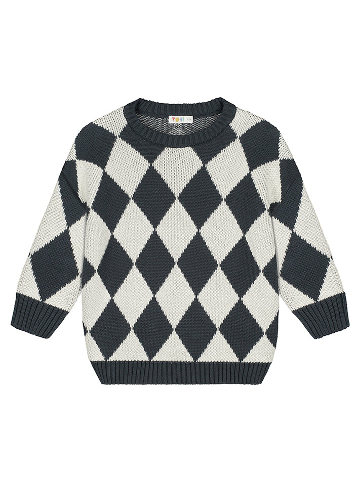Checkered Knitted Sweater Checkmate