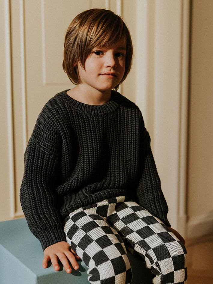 Chunky Knitted Sweater Charcoal