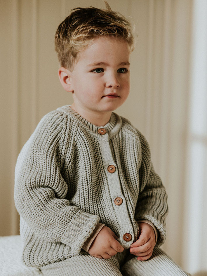 Raglan Cardigan Grey Melange