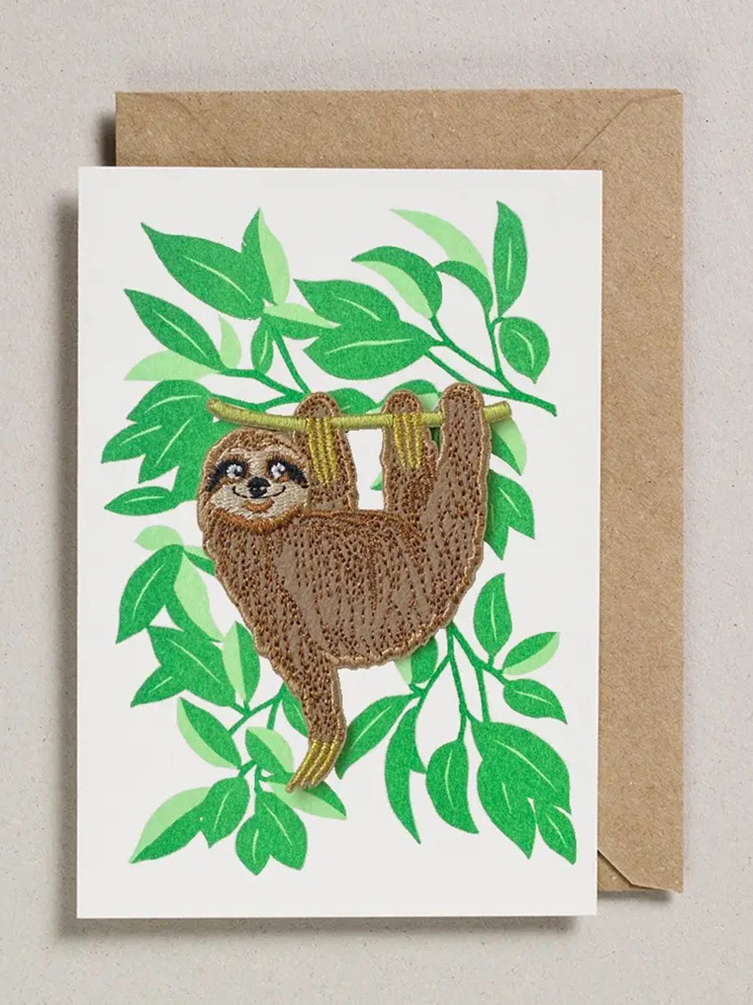 Patch Card Hanging Sloth