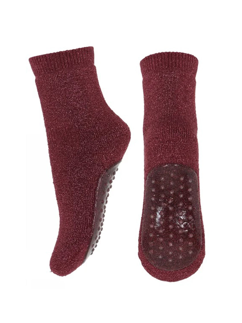 Glitter Anti Slip Socks Wine Red
