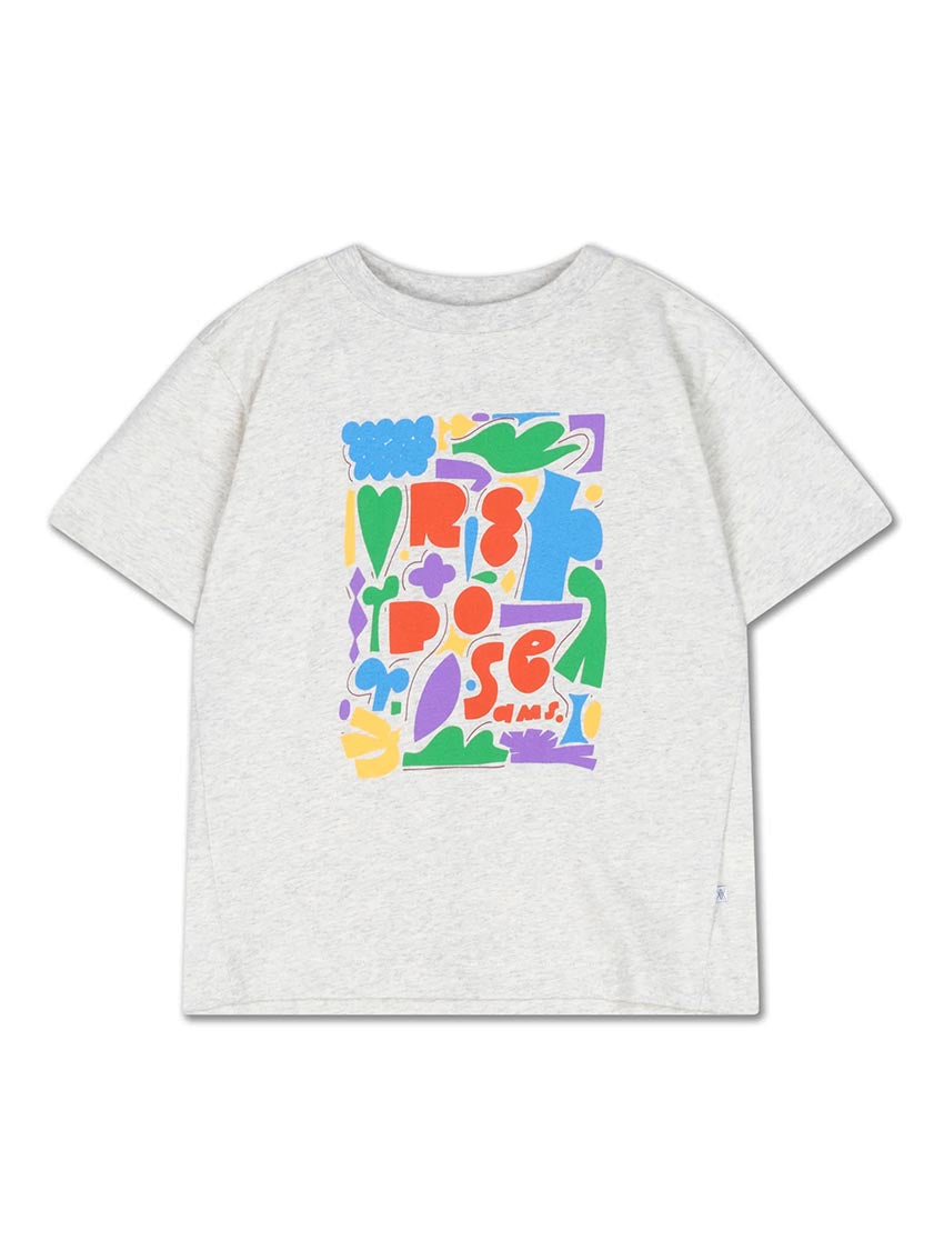 Boxy T-Shirt Light Mixes Cream Print