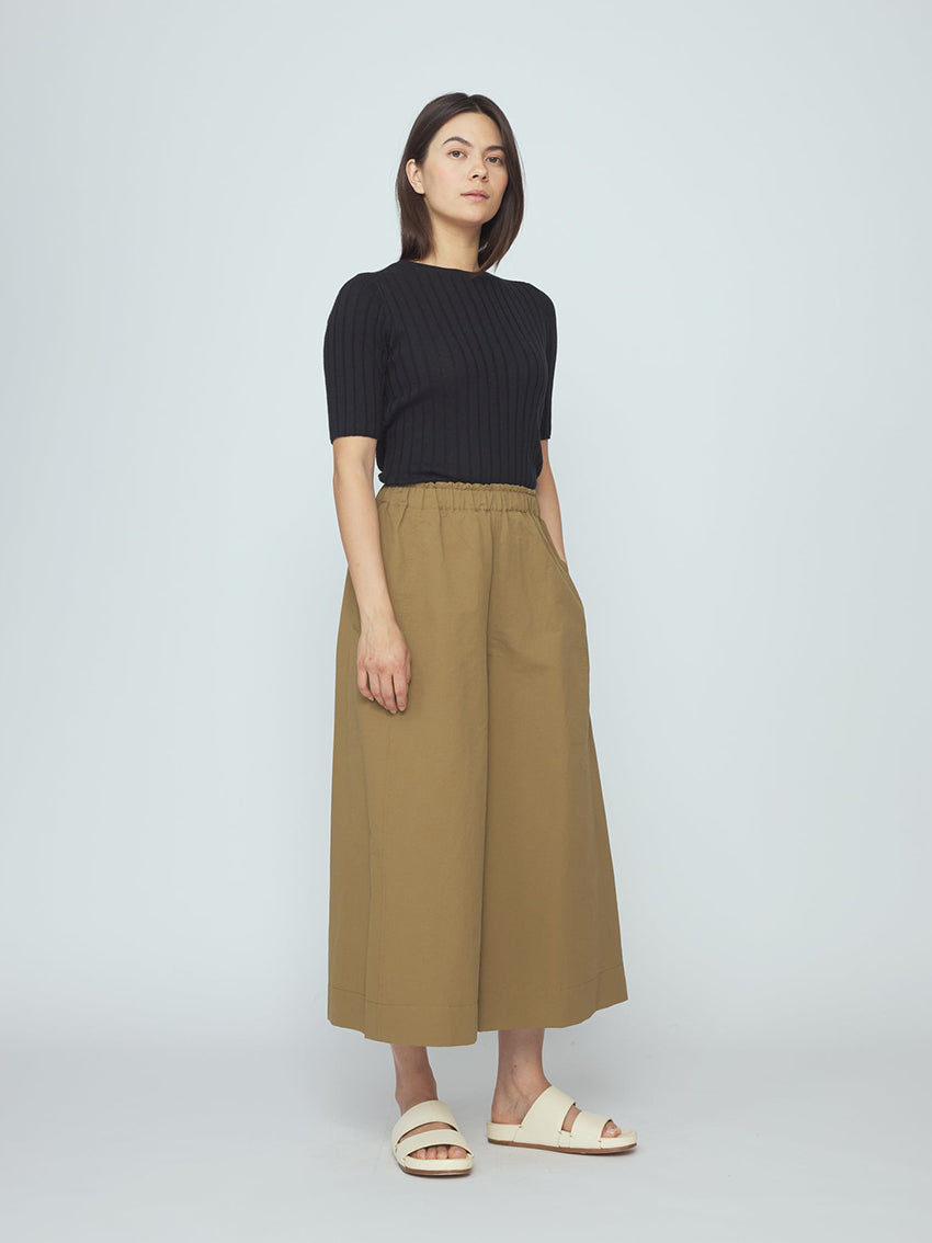 Elastic Culotte Tan Brown