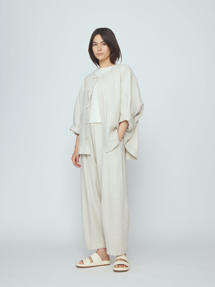Lantern Shirt Jacket Oatmeal