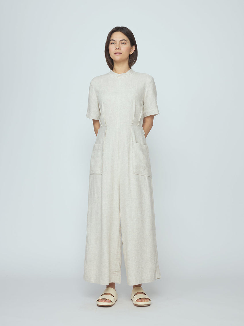 Mandarin Jumpsuit Oatmeal