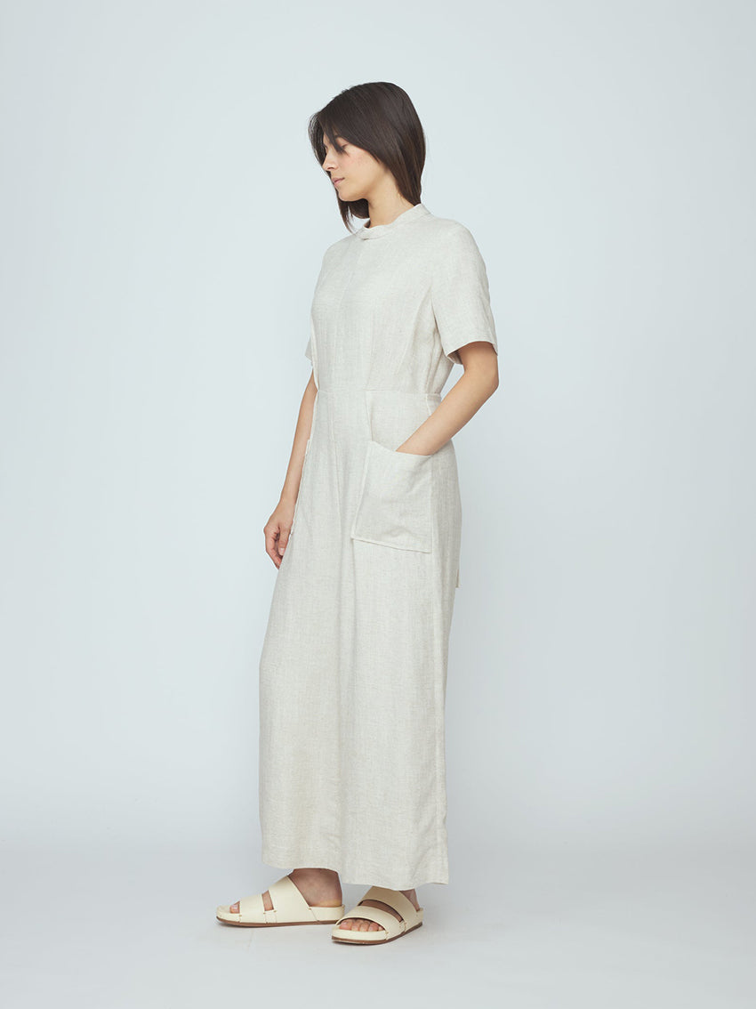 Mandarin Jumpsuit Oatmeal