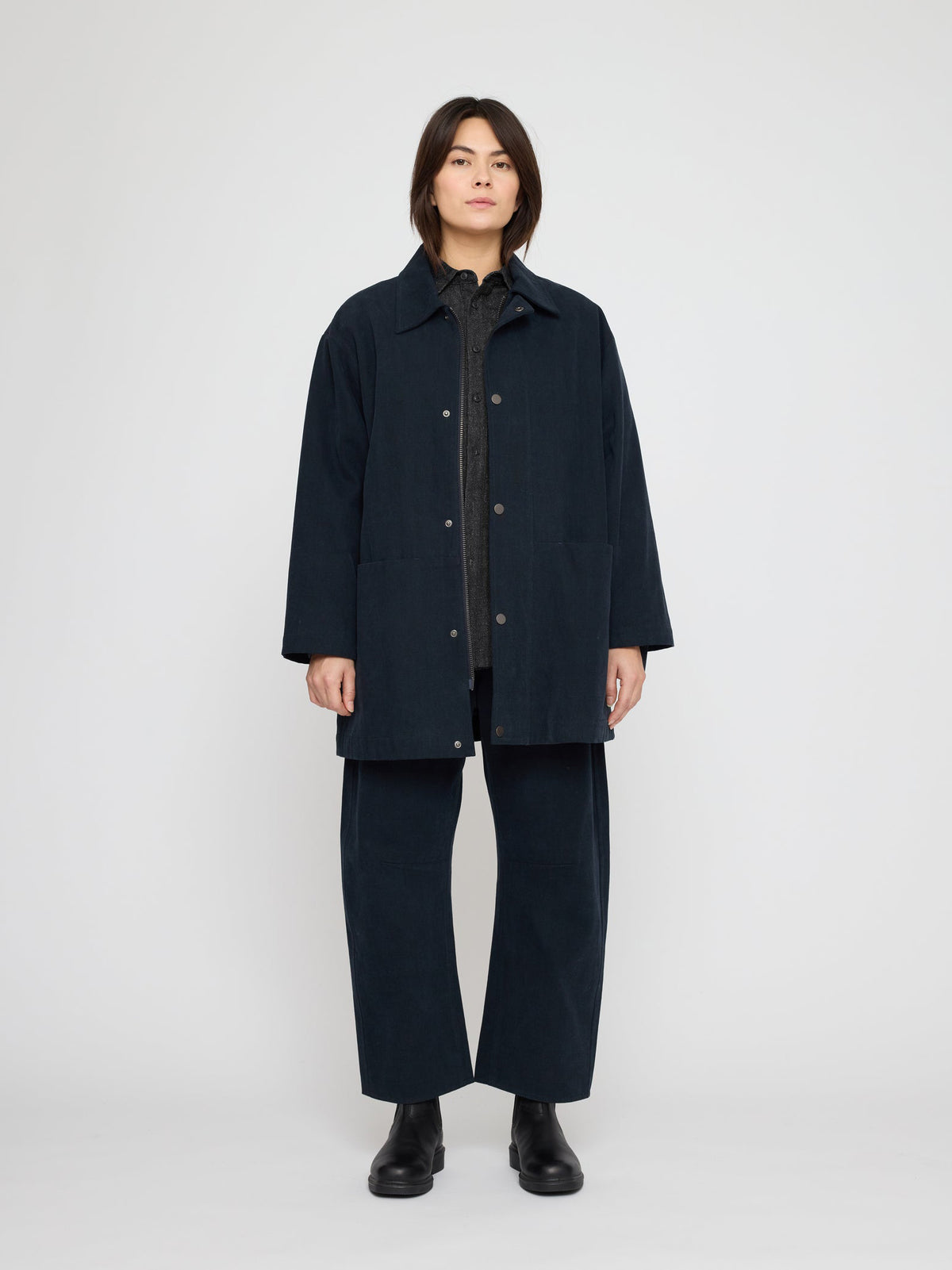 Mid Length Chore Coat Navy