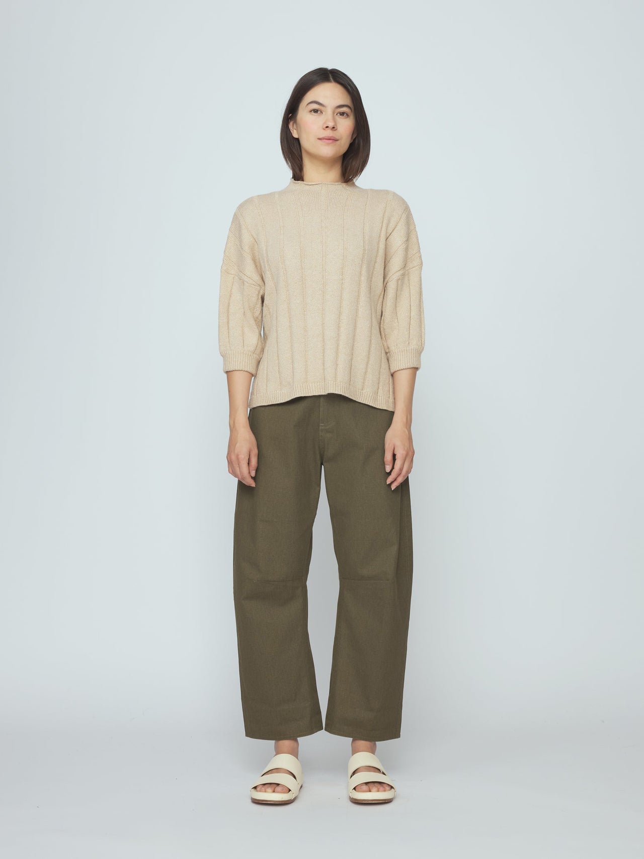 Mid Poet Mock Neck Sweater Chickpea